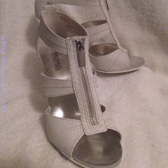 Michael Kors Snakeskin Designed 3 Strap Ankle 4 in Heel - Picture 1 of 7
